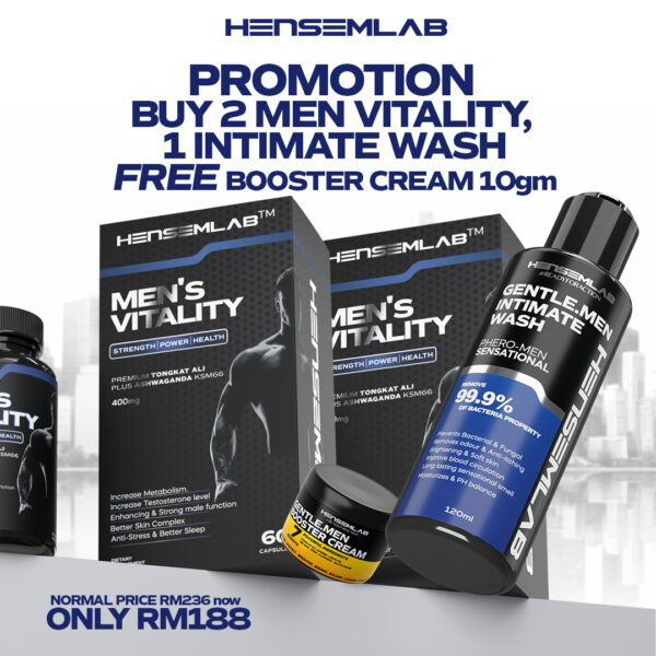 Combo Men vitality 2 box Free Men Intimate wash Blue + FREE Booster Cream 10gm