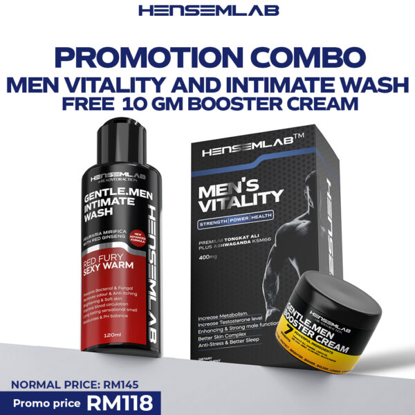 COMBO MEN VITALITY & MEN INTIMATE HYGIENE FREE BOOSTER CREAM 10GM